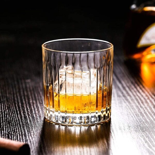 Whisky Glass Classic Vertical Whiskey Glass Wine Glass Ice Coffee Cup Striped Wine Glass Old Fashioned - Image 3